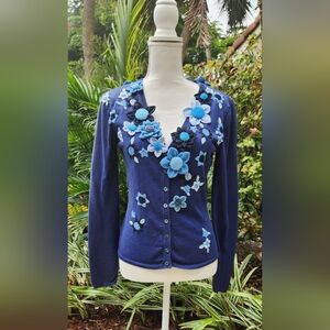 Moschino CheapandChic Blue Novelty Cardigan